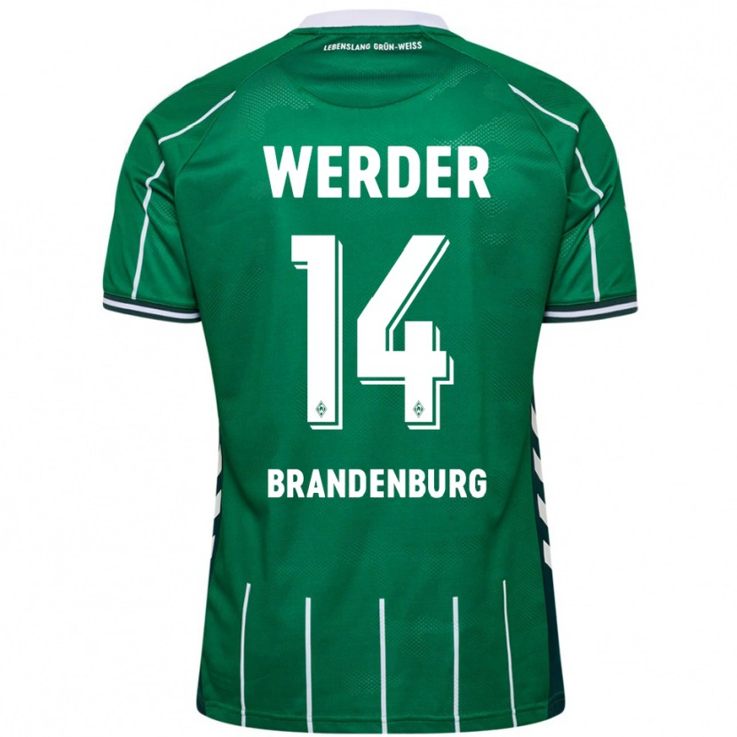 Danxen Kinderen Michaela Brandenburg #14 Groen Wit Thuisshirt Thuistenue 2025/26 T-Shirt