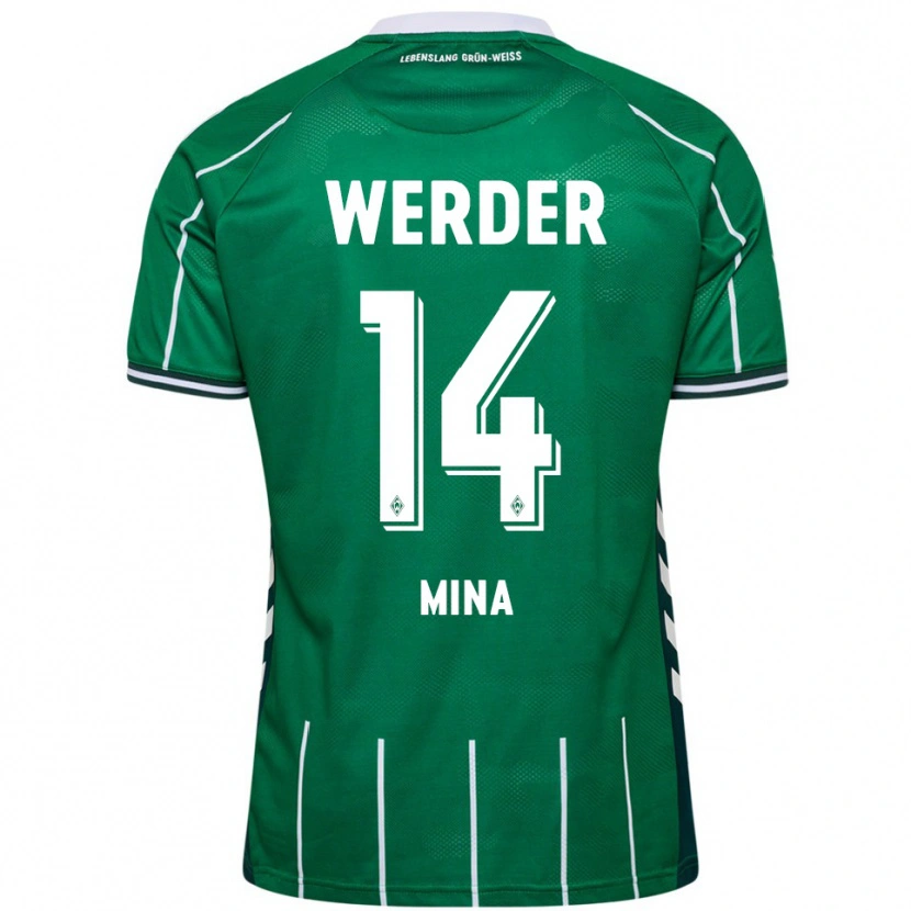 Danxen Kinderen Johan Mina #14 Groen Wit Thuisshirt Thuistenue 2025/26 T-Shirt