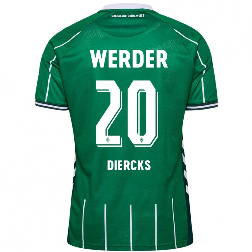 Danxen Kinderen Lewis Diercks #20 Groen Wit Thuisshirt Thuistenue 2025/26 T-Shirt