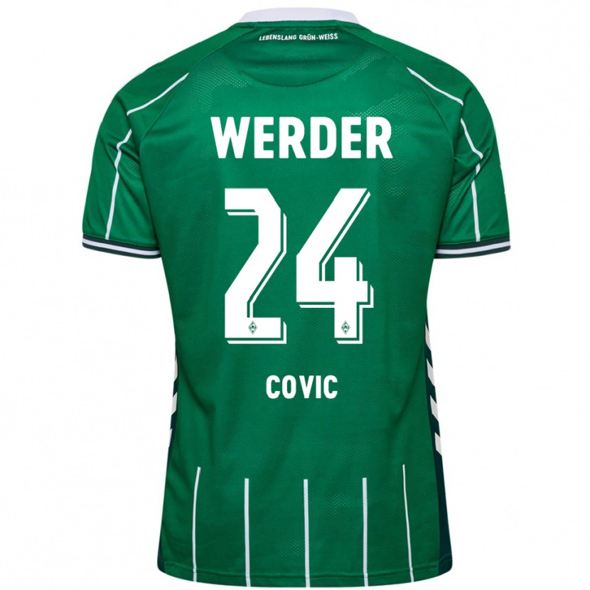 Danxen Kinderen Patrice Covic #24 Groen Wit Thuisshirt Thuistenue 2025/26 T-Shirt