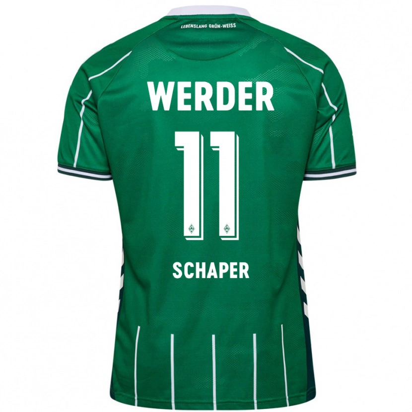 Danxen Kinderen Wilken Schaper #11 Groen Wit Thuisshirt Thuistenue 2025/26 T-Shirt