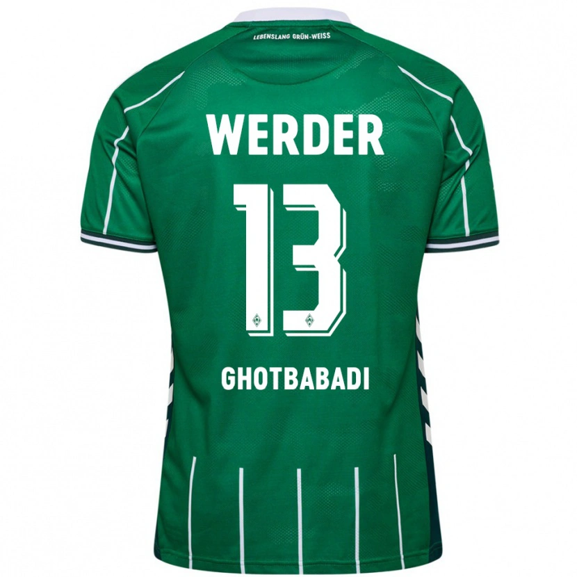 Danxen Kinderen Reza Ghotbabadi #13 Groen Wit Thuisshirt Thuistenue 2025/26 T-Shirt