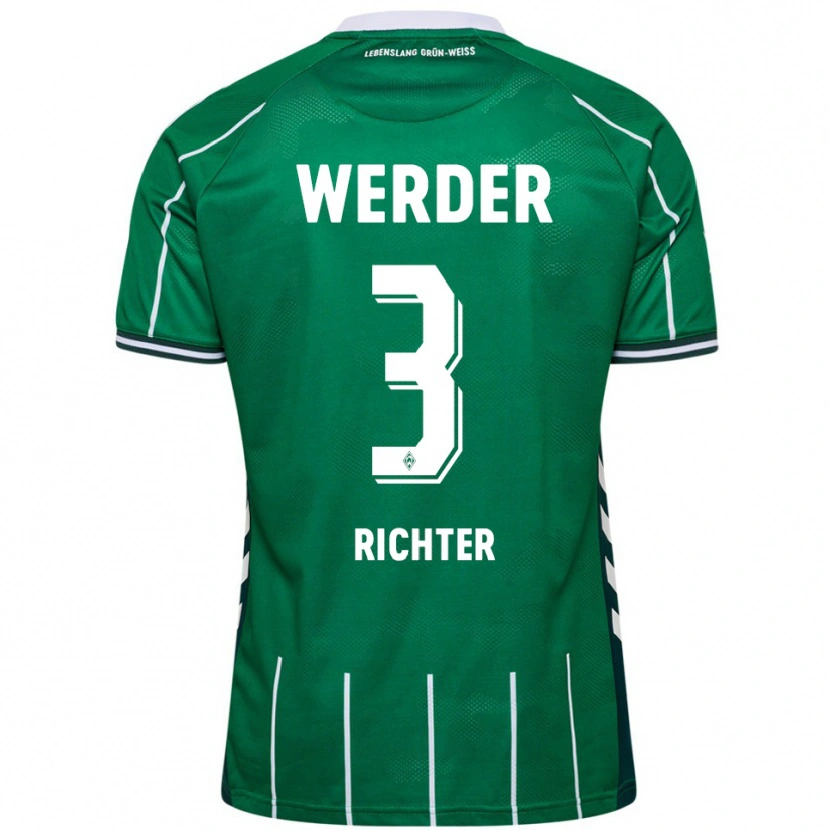 Danxen Kinderen Mathis Richter #3 Groen Wit Thuisshirt Thuistenue 2025/26 T-Shirt