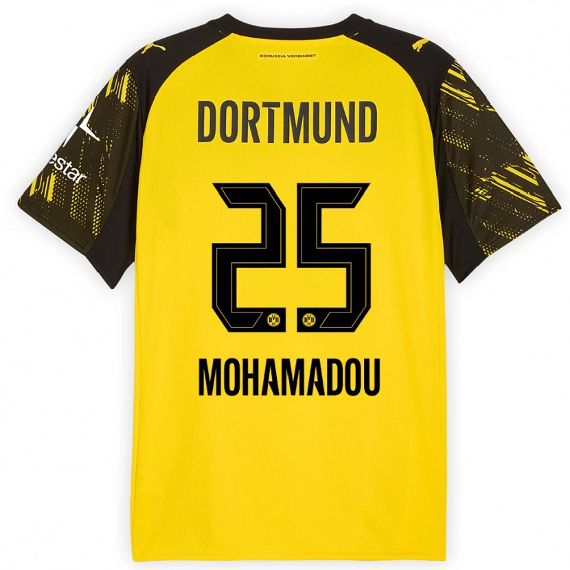Danxen Kinderen Hamzath Mohamadou #25 Geel Zwart Thuisshirt Thuistenue 2025/26 T-Shirt
