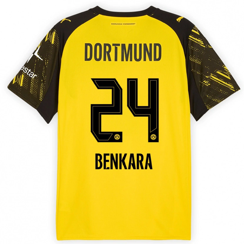 Danxen Kinderen Elias Benkara #24 Geel Zwart Thuisshirt Thuistenue 2025/26 T-Shirt