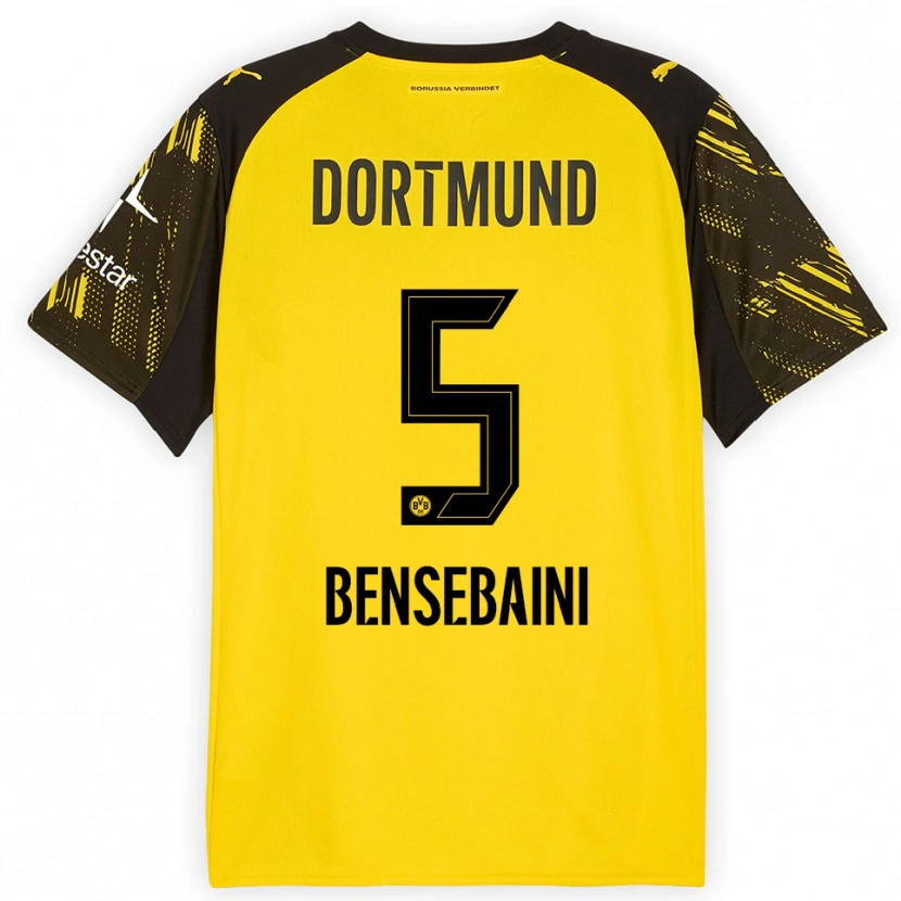 Danxen Kinderen Ramy Bensebaini #5 Geel Zwart Thuisshirt Thuistenue 2025/26 T-Shirt