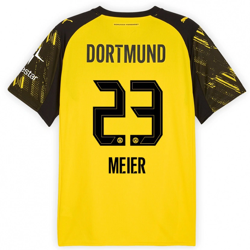 Danxen Kinderen Maximilian Meier #23 Geel Zwart Thuisshirt Thuistenue 2025/26 T-Shirt