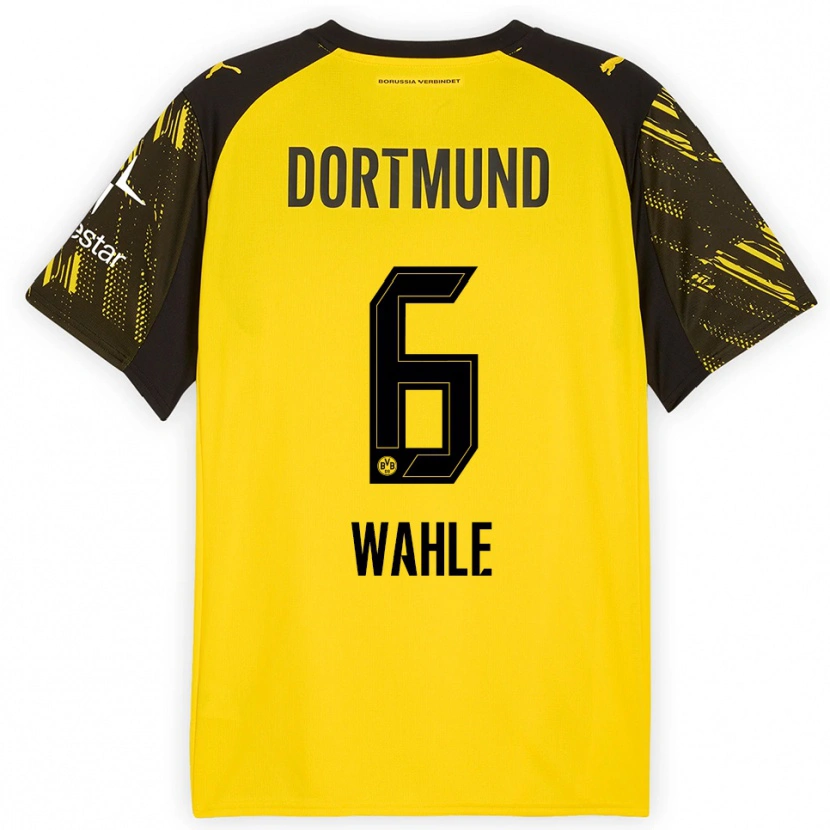 Danxen Kinderen Hedda Wahle #6 Geel Zwart Thuisshirt Thuistenue 2025/26 T-Shirt