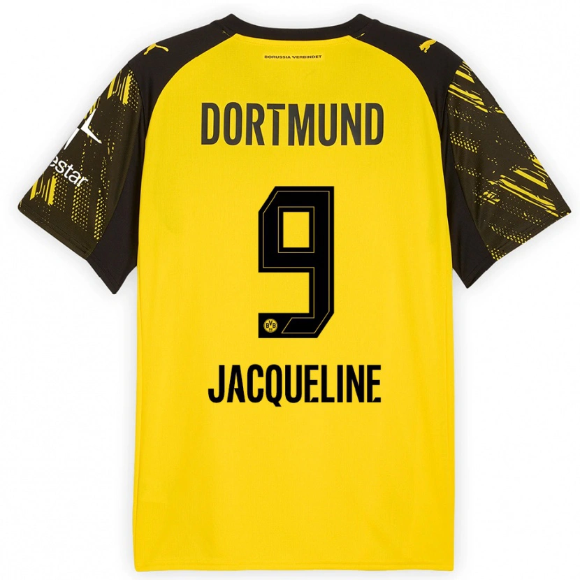 Danxen Kinderen Moreno Jacqueline #9 Geel Zwart Thuisshirt Thuistenue 2025/26 T-Shirt