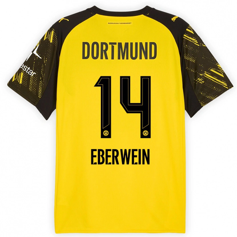 Danxen Kinderen Michael Eberwein #14 Geel Zwart Thuisshirt Thuistenue 2025/26 T-Shirt