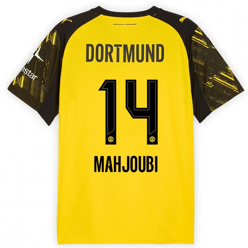 Danxen Kinderen Anas Mahjoubi #14 Geel Zwart Thuisshirt Thuistenue 2025/26 T-Shirt