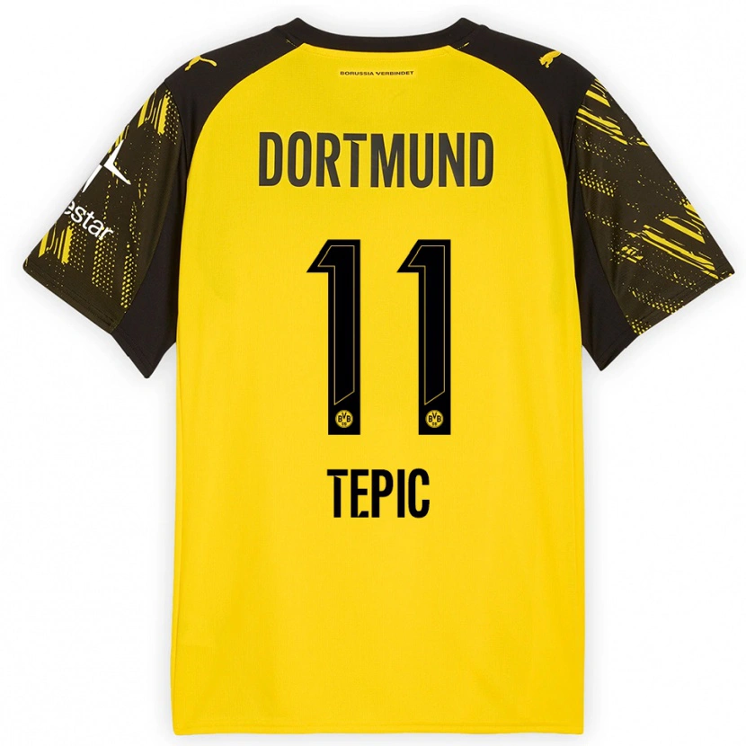 Danxen Kinderen Lyon Tepic #11 Geel Zwart Thuisshirt Thuistenue 2025/26 T-Shirt