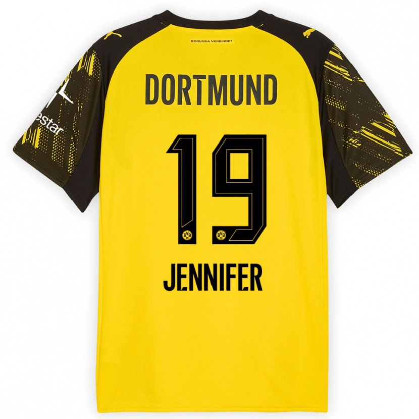 Danxen Kinderen Gutierrez Bermejo Jennifer #19 Geel Zwart Thuisshirt Thuistenue 2025/26 T-Shirt