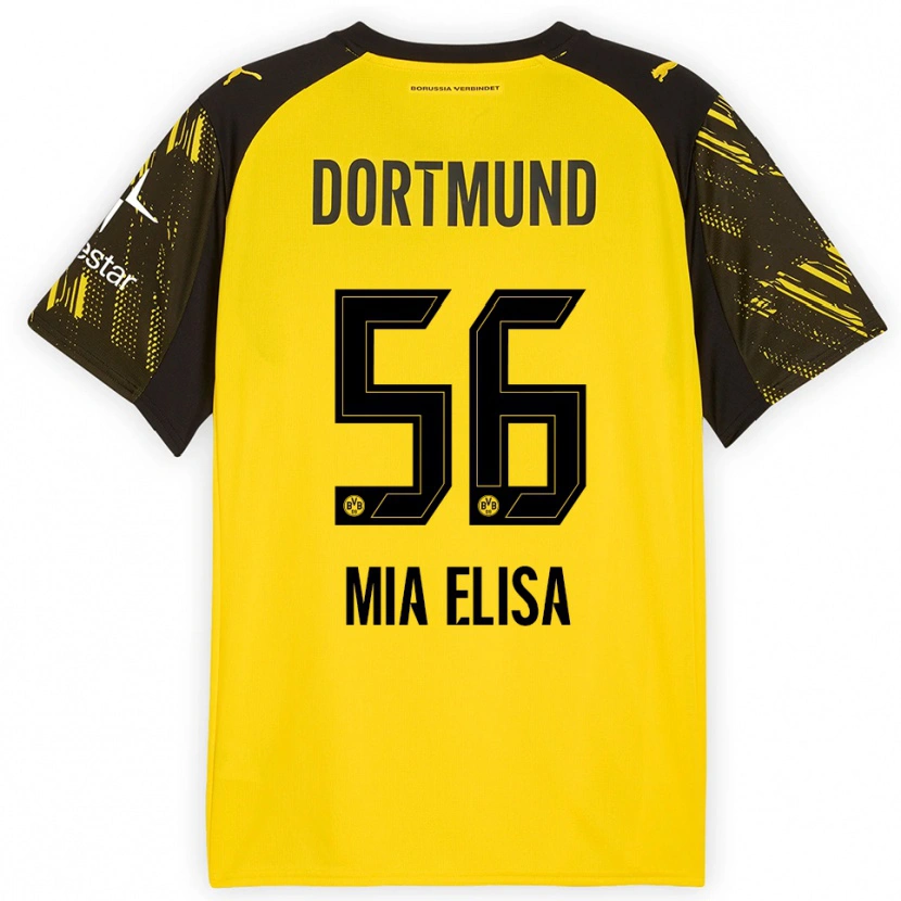 Danxen Kinderen Bomnuter Mia Elisa #56 Geel Zwart Thuisshirt Thuistenue 2025/26 T-Shirt
