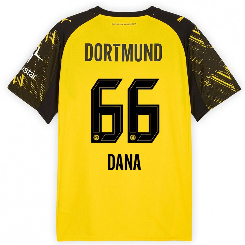 Danxen Kinderen Bleckmann Dana #66 Geel Zwart Thuisshirt Thuistenue 2025/26 T-Shirt