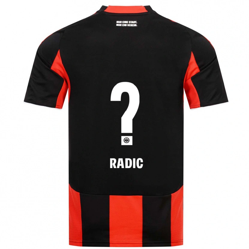 Danxen Kinderen Luka Radic #0 Zwart Rood Thuisshirt Thuistenue 2025/26 T-Shirt