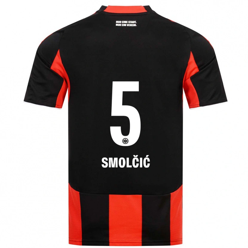 Danxen Kinderen Hrvoje Smolcic #5 Zwart Rood Thuisshirt Thuistenue 2025/26 T-Shirt