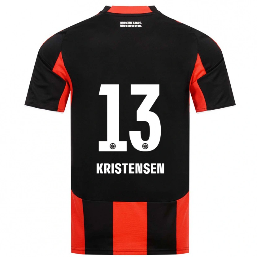 Danxen Kinderen Rasmus Kristensen #13 Zwart Rood Thuisshirt Thuistenue 2025/26 T-Shirt
