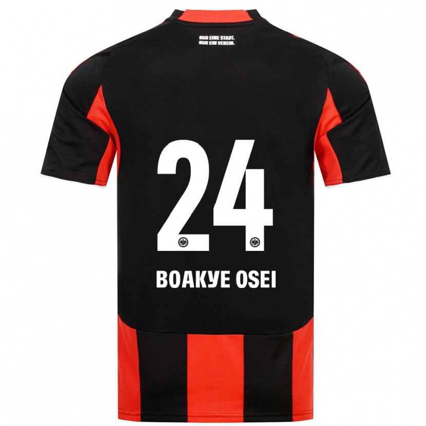 Danxen Kinderen Derek Boakye Osei #24 Zwart Rood Thuisshirt Thuistenue 2025/26 T-Shirt