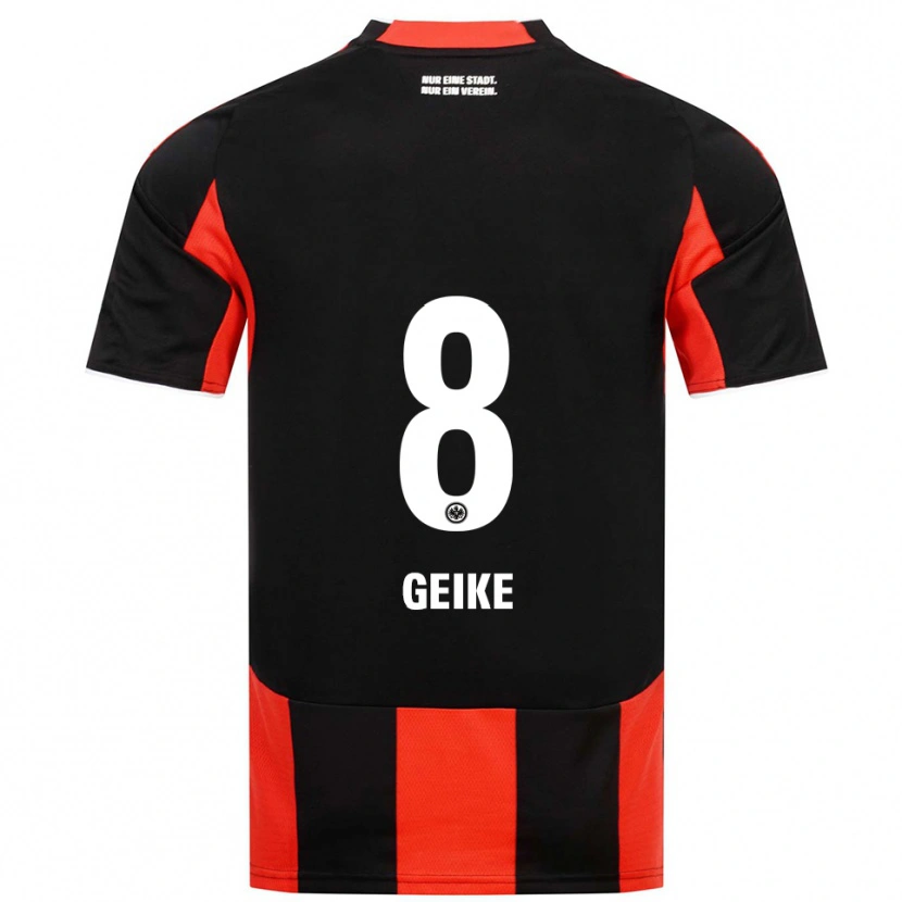Danxen Kinderen Jonah Geike #8 Zwart Rood Thuisshirt Thuistenue 2025/26 T-Shirt