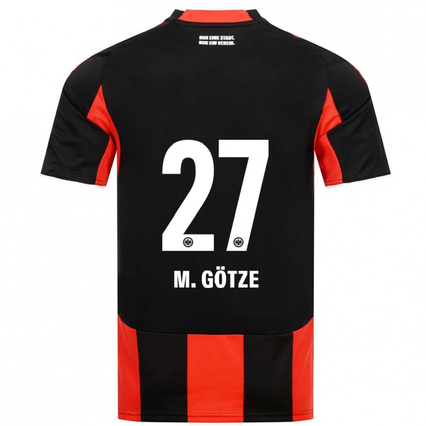 Danxen Kinderen Mario Götze #27 Zwart Rood Thuisshirt Thuistenue 2025/26 T-Shirt