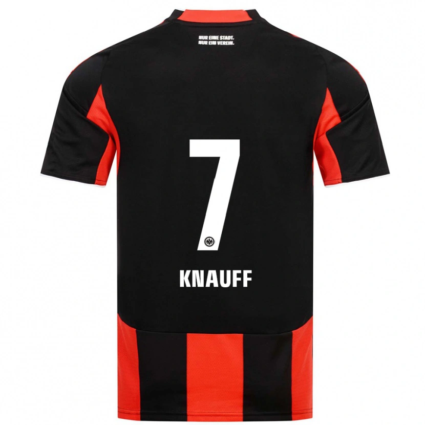 Danxen Kinderen Ansgar Knauff #7 Zwart Rood Thuisshirt Thuistenue 2025/26 T-Shirt