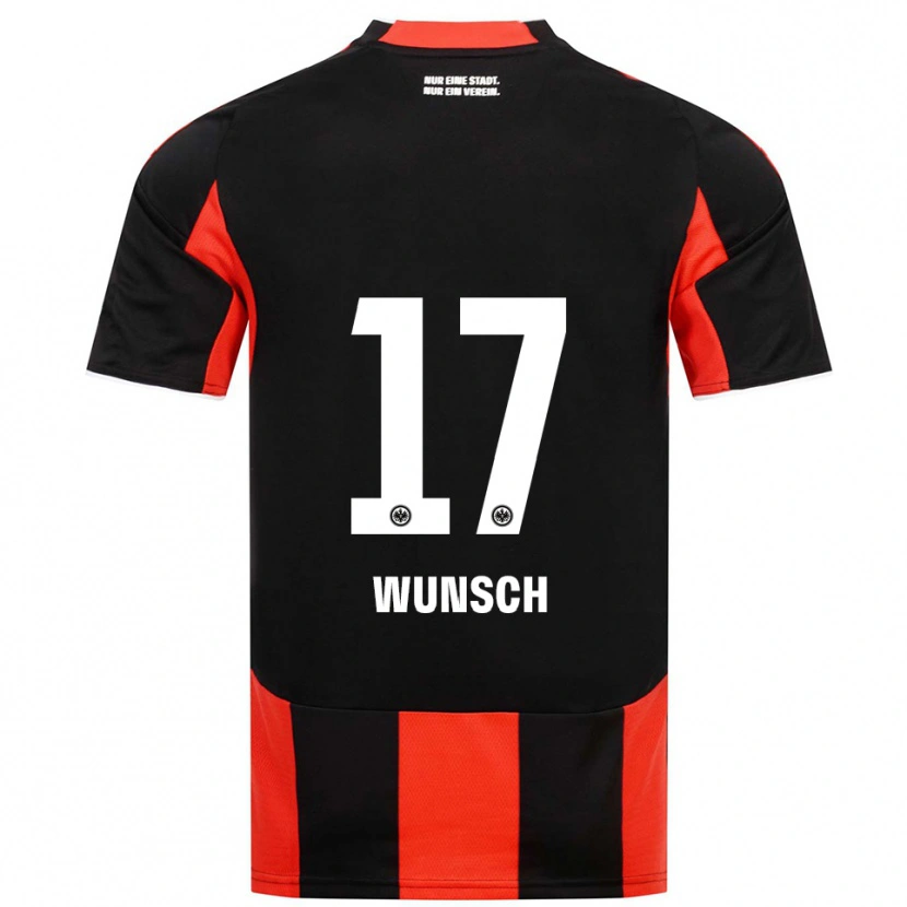 Danxen Kinderen Paul Wünsch #17 Zwart Rood Thuisshirt Thuistenue 2025/26 T-Shirt