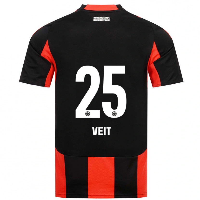 Danxen Kinderen Jella Veit #25 Zwart Rood Thuisshirt Thuistenue 2025/26 T-Shirt