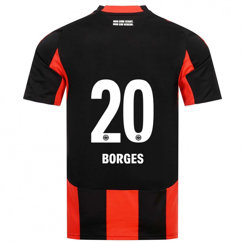 Danxen Kinderen Gustavo Borges #20 Zwart Rood Thuisshirt Thuistenue 2025/26 T-Shirt