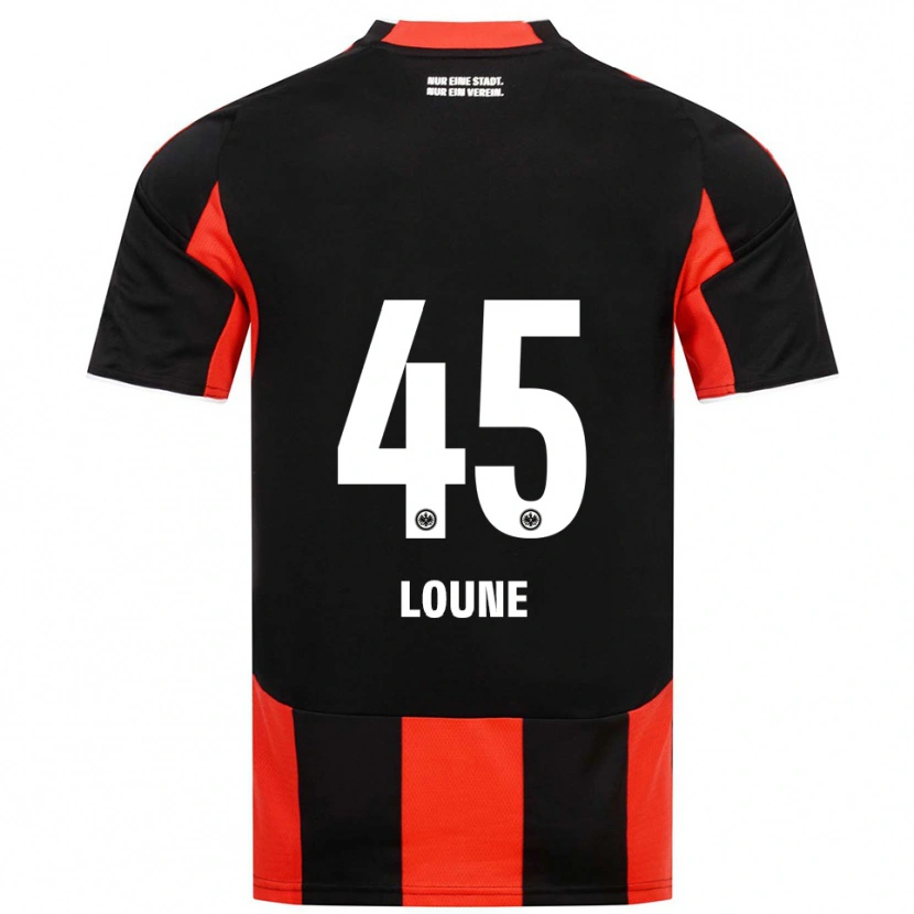 Danxen Kinderen Mehdi Loune #45 Zwart Rood Thuisshirt Thuistenue 2025/26 T-Shirt