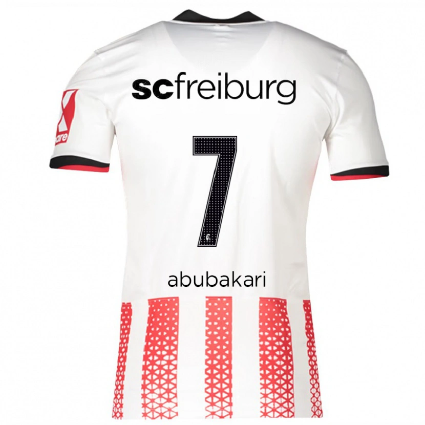 Danxen Kinderen Stefanos Abubakari #7 Wit Rood Thuisshirt Thuistenue 2025/26 T-Shirt
