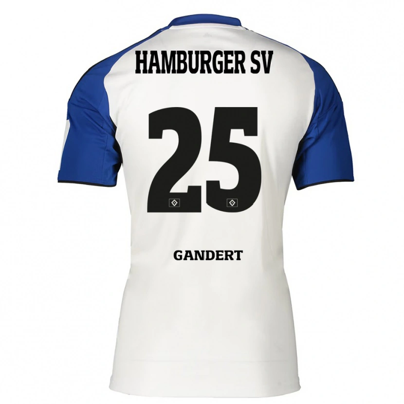 Danxen Kinderen Jeremy Gandert #25 Wit Blauw Thuisshirt Thuistenue 2025/26 T-Shirt