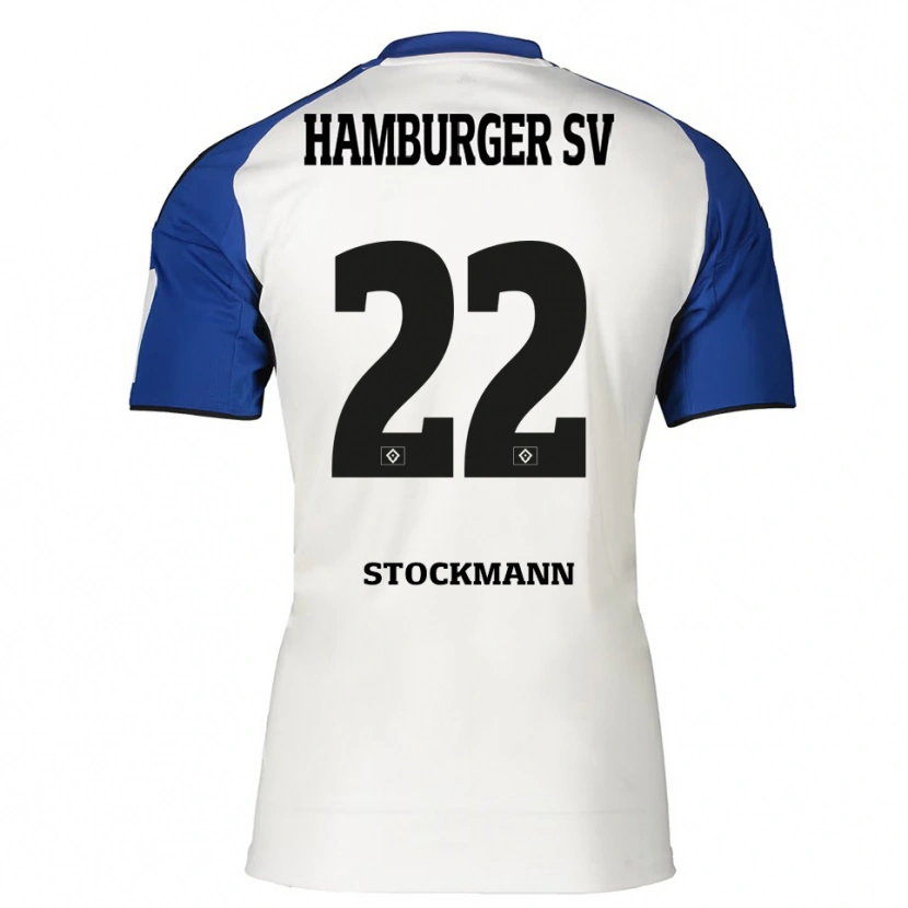 Danxen Kinderen Sarah Stöckmann #22 Wit Blauw Thuisshirt Thuistenue 2025/26 T-Shirt