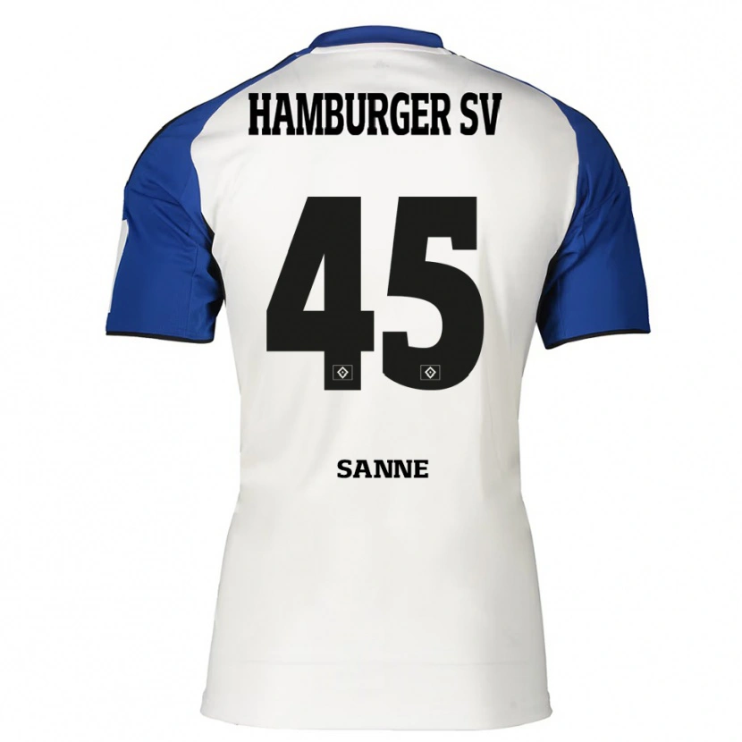 Danxen Kinderen Tom Sanne #45 Wit Blauw Thuisshirt Thuistenue 2025/26 T-Shirt