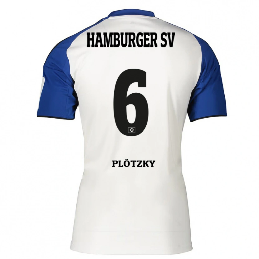 Danxen Kinderen Lennart Plötzky #6 Wit Blauw Thuisshirt Thuistenue 2025/26 T-Shirt