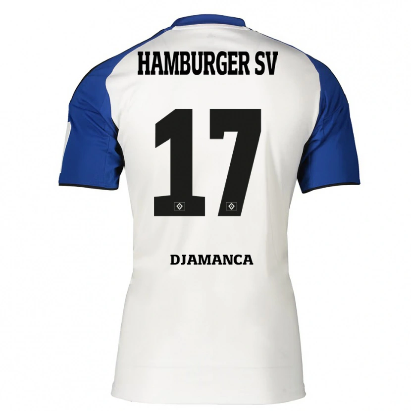 Danxen Kinderen Ismaila Djamanca #17 Wit Blauw Thuisshirt Thuistenue 2025/26 T-Shirt