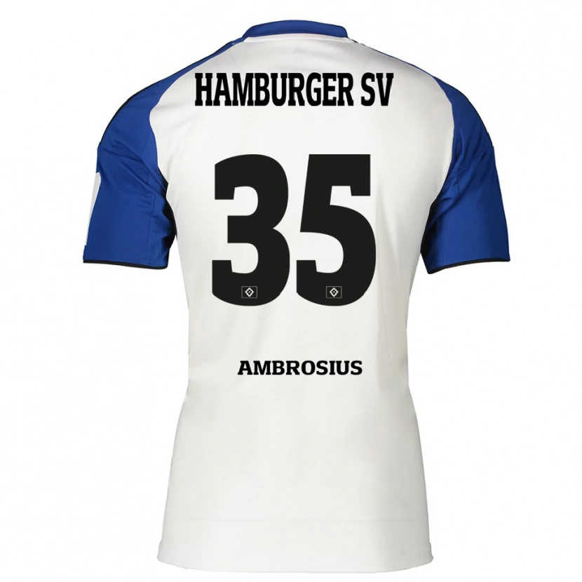 Danxen Kinderen Stephan Ambrosius #35 Wit Blauw Thuisshirt Thuistenue 2025/26 T-Shirt