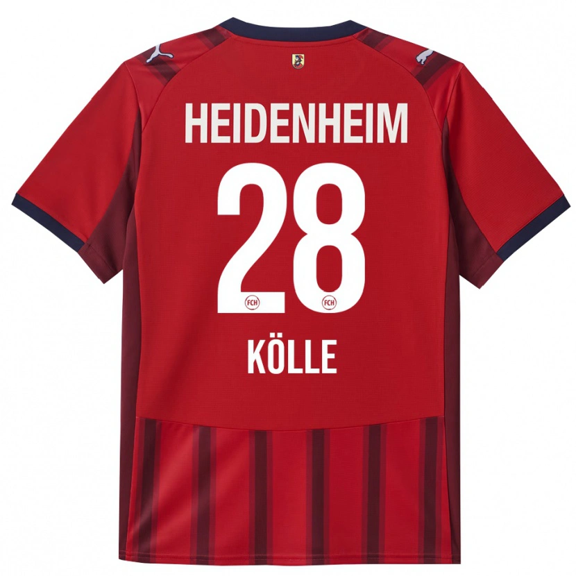 Danxen Kinderen Adam Kölle #28 Rood Marineblauw Thuisshirt Thuistenue 2025/26 T-Shirt