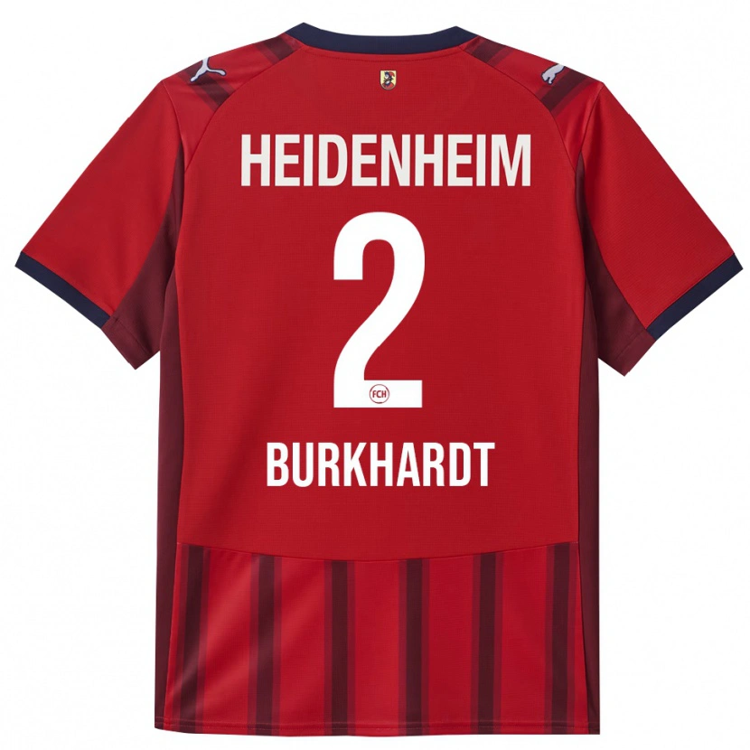 Danxen Kinderen Hannes Burkhardt #2 Rood Marineblauw Thuisshirt Thuistenue 2025/26 T-Shirt