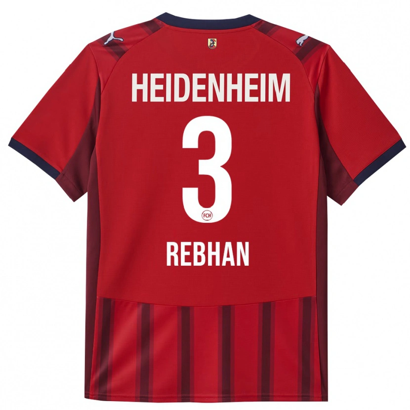 Danxen Kinderen Emma Rebhan #3 Rood Marineblauw Thuisshirt Thuistenue 2025/26 T-Shirt