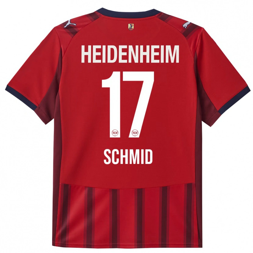 Danxen Kinderen Florent Schmid #17 Rood Marineblauw Thuisshirt Thuistenue 2025/26 T-Shirt