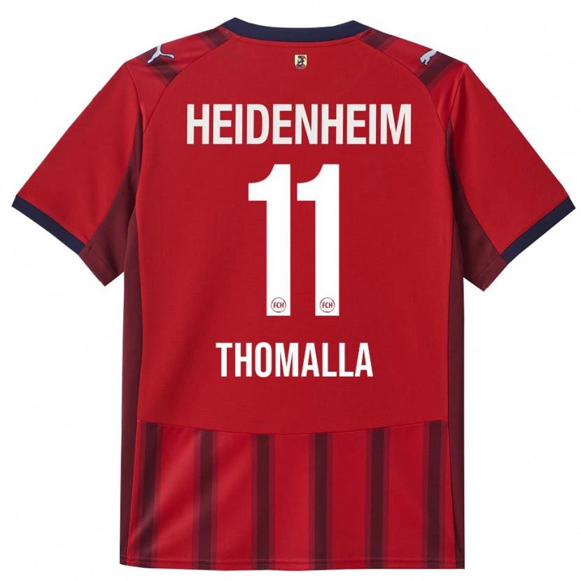 Danxen Kinderen Denis Thomalla #11 Rood Marineblauw Thuisshirt Thuistenue 2025/26 T-Shirt