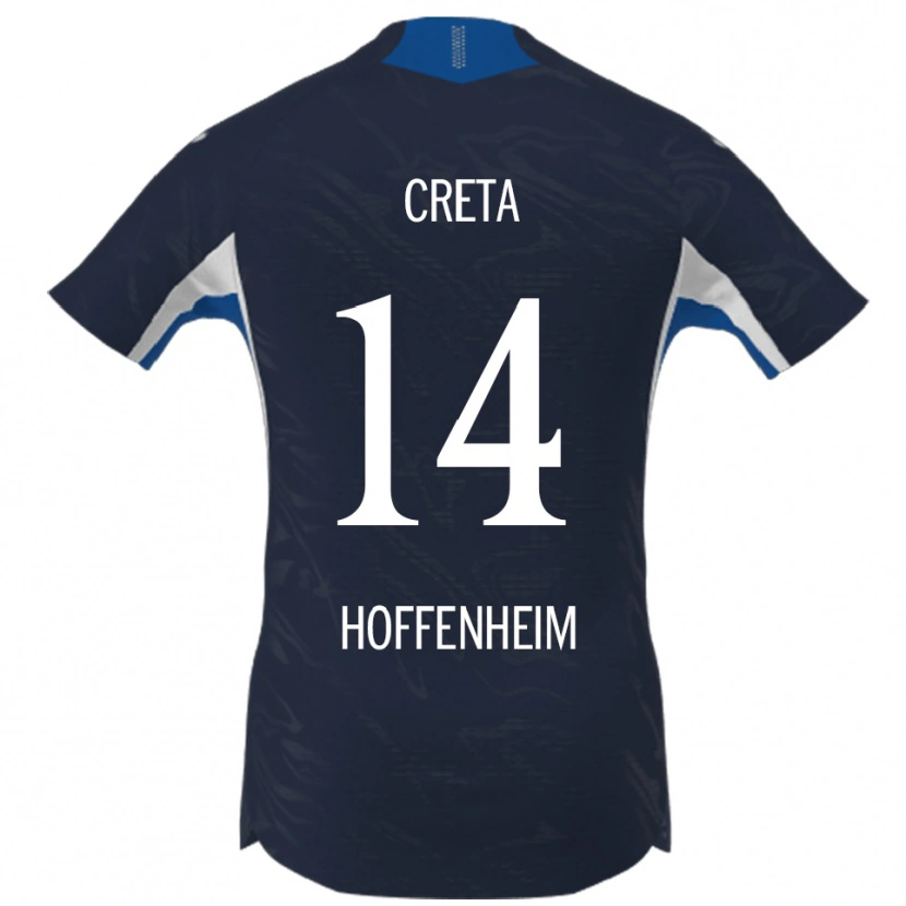 Danxen Kinderen David Creța #14 Marineblauw Wit Thuisshirt Thuistenue 2025/26 T-Shirt