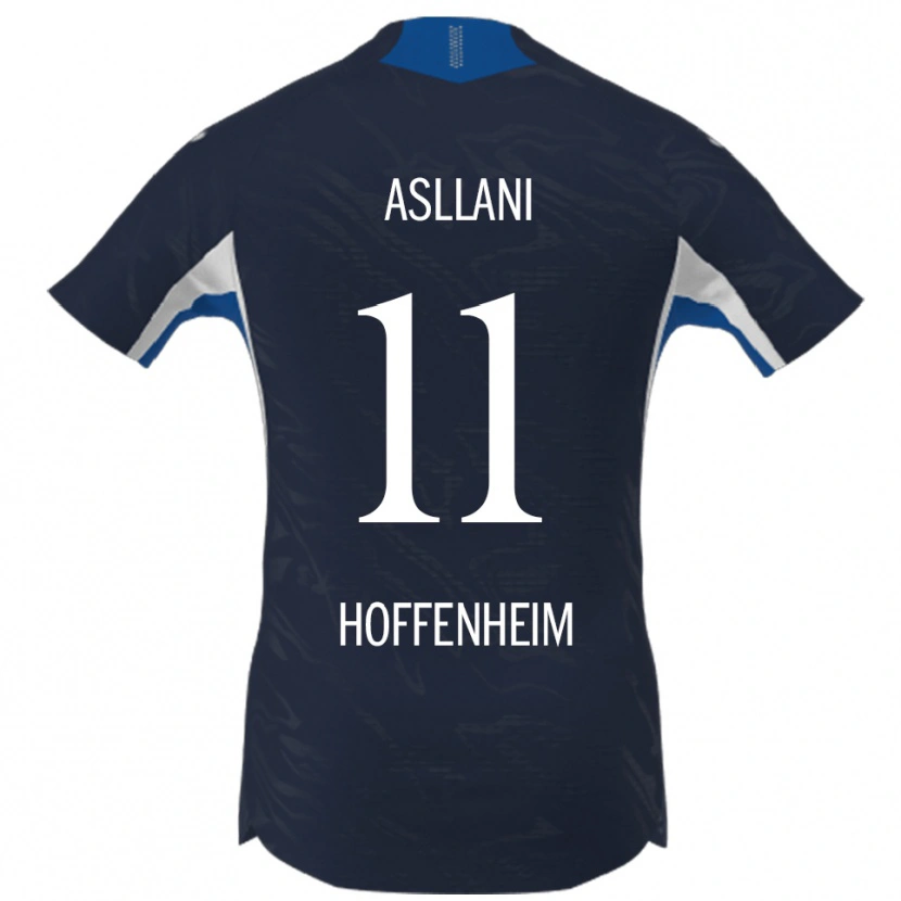 Danxen Kinderen Fisnik Asllani #11 Marineblauw Wit Thuisshirt Thuistenue 2025/26 T-Shirt