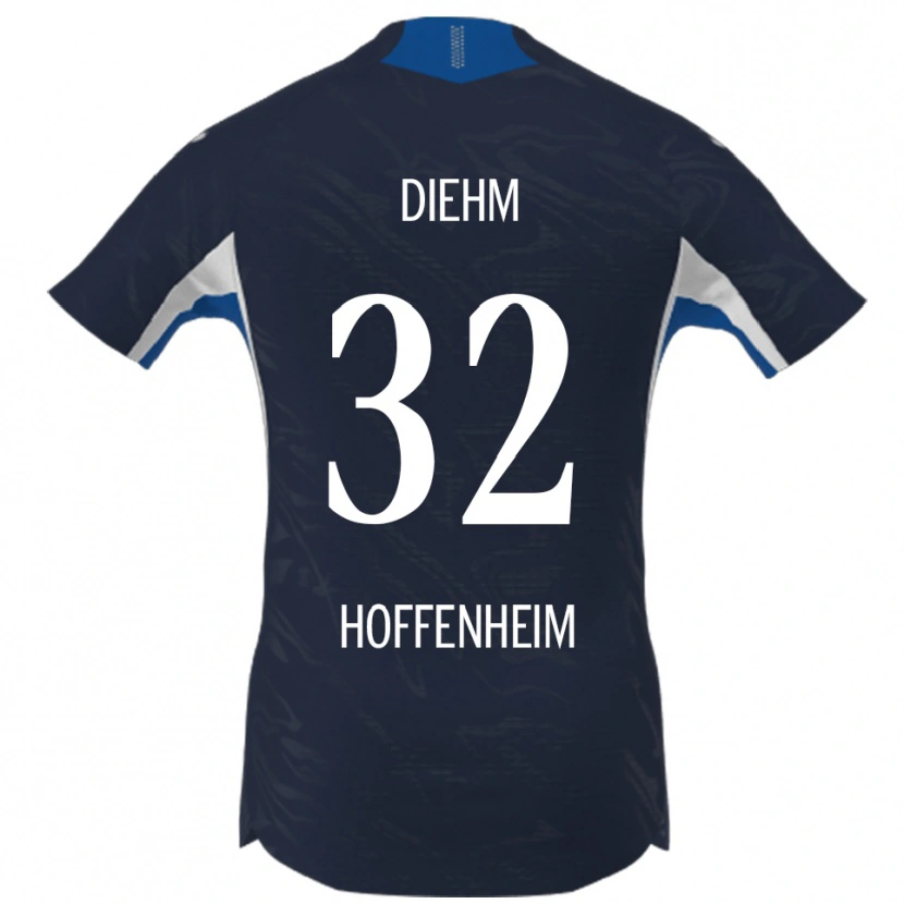 Danxen Kinderen Vanessa Diehm #32 Marineblauw Wit Thuisshirt Thuistenue 2025/26 T-Shirt
