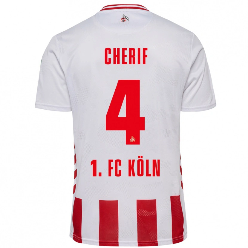 Danxen Kinderen Hamed Cherif #4 Wit Rood Thuisshirt Thuistenue 2025/26 T-Shirt