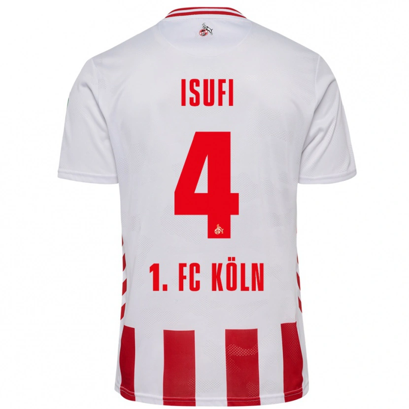 Danxen Kinderen Leo Isufi #4 Wit Rood Thuisshirt Thuistenue 2025/26 T-Shirt