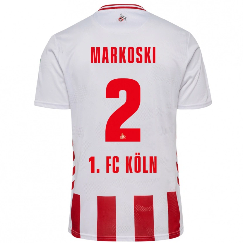 Danxen Kinderen Kristian Markoski #2 Wit Rood Thuisshirt Thuistenue 2025/26 T-Shirt