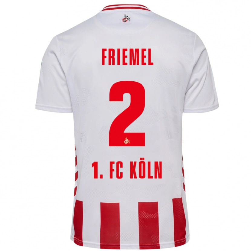 Danxen Kinderen Jonathan Friemel #2 Wit Rood Thuisshirt Thuistenue 2025/26 T-Shirt