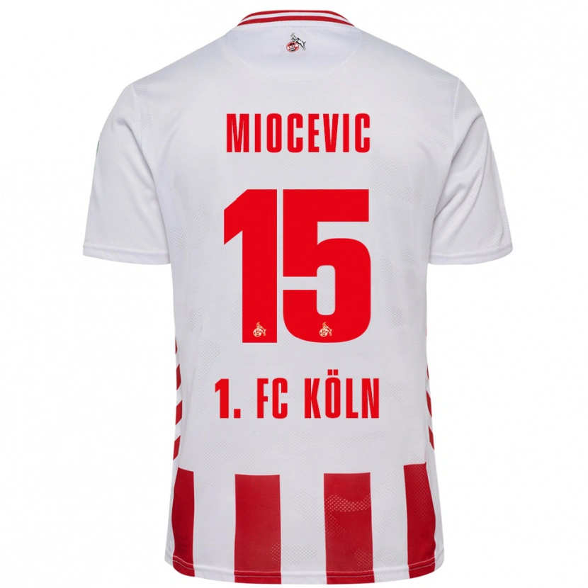Danxen Kinderen Gabriel Miocevic #15 Wit Rood Thuisshirt Thuistenue 2025/26 T-Shirt